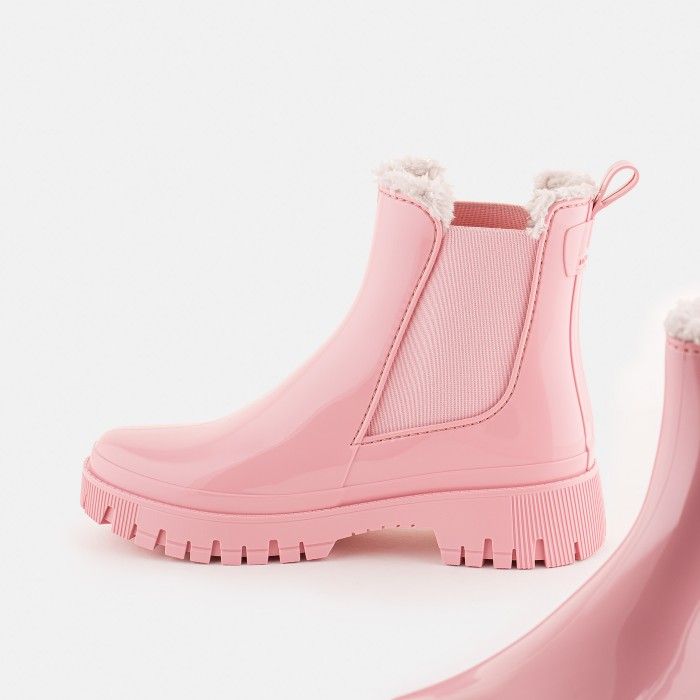 Vegan Pink ankle boots with fur COLDEN 10 | Lemon Jelly Boots - 10022385