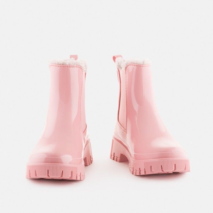 Vegan Pink ankle boots with fur COLDEN 10 | Lemon Jelly Boots - 10022385