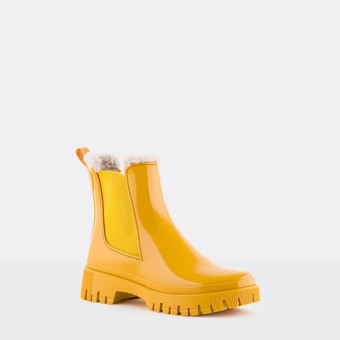 Yellow ankle boots with fur COLDEN 14 | Lemon Jelly Boots - 10022685