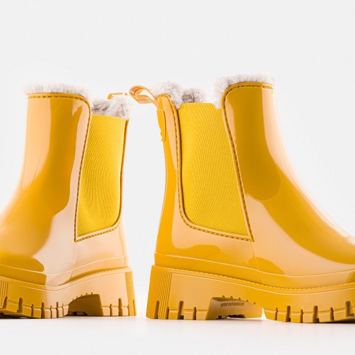 Yellow ankle boots with fur COLDEN 14 | Lemon Jelly Boots - 10022685