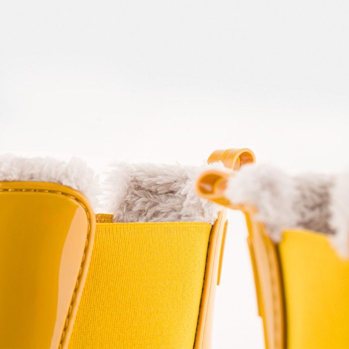 Yellow ankle boots with fur COLDEN 14 | Lemon Jelly Boots - 10022685