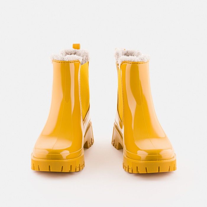 Yellow ankle boots with fur COLDEN 14 | Lemon Jelly Boots - 10022685