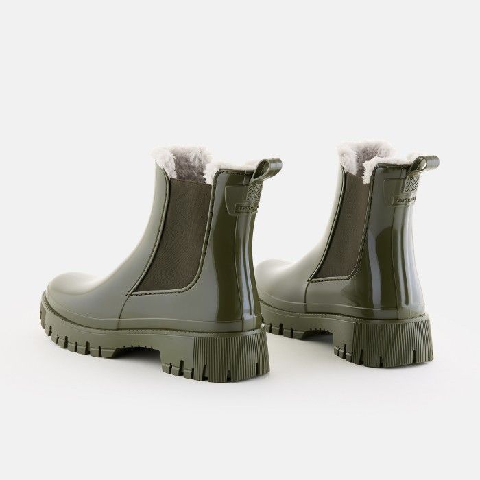 Green ankle boots with fur COLDEN 12 | Lemon Jelly Boots - 10022683