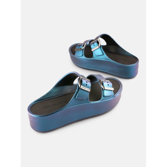 Lemon Jelly Bright Sandals with Buckles Elina Pearl Blue - 10022979
