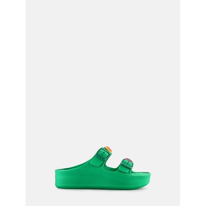 Lemon Jelly Sandals Buckles with Decorative Stones Laila Oasis Green - 10022983