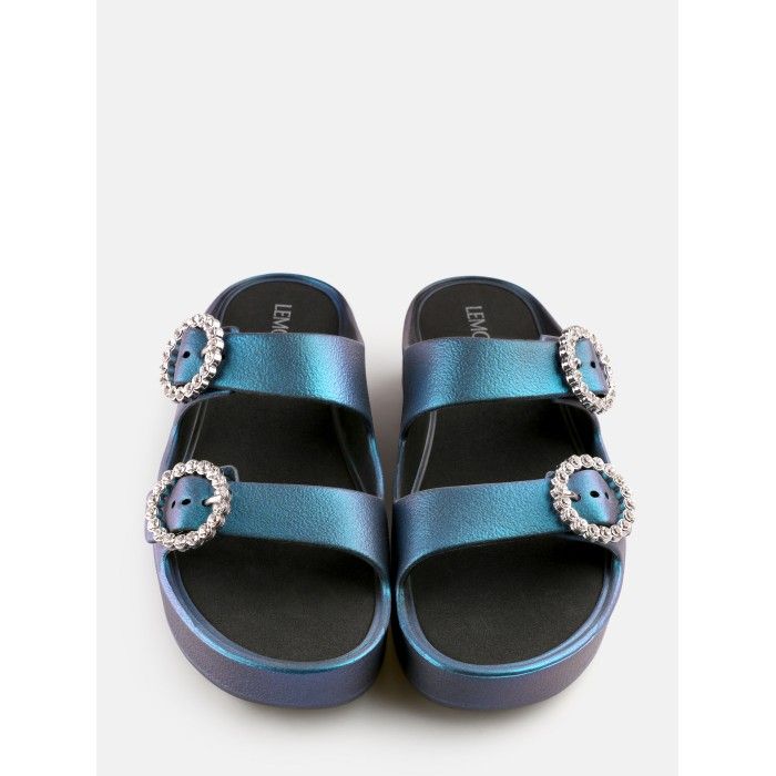 Lemon Jelly Sandals Buckles with Rivets Clea Pearl Blue - 10022936
