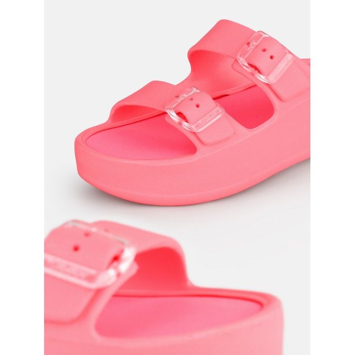 Sandlias Plataforma Rosa com Fivela Vegan Fenix Flamingo Pink - 10023127