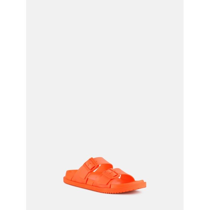 Sandlias Rasas Laranja com Fivelas Vegan Elise Orange Peel - 10023147