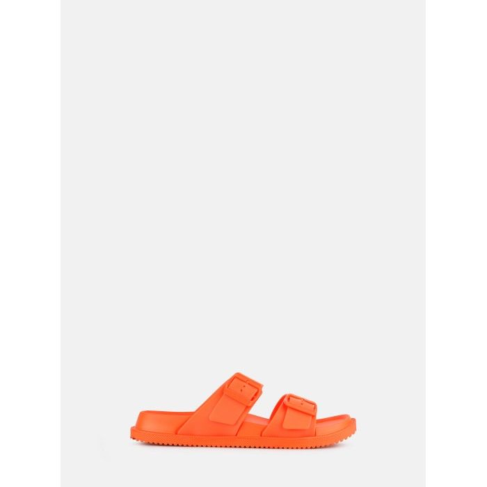Sandlias Rasas Laranja com Fivelas Vegan Elise Orange Peel - 10023147