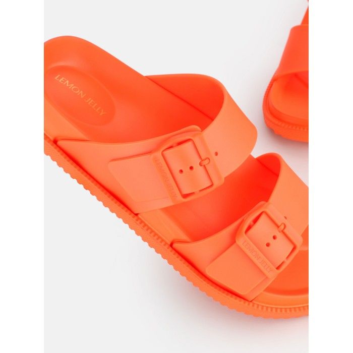 Sandlias Rasas Laranja com Fivelas Vegan Elise Orange Peel - 10023147