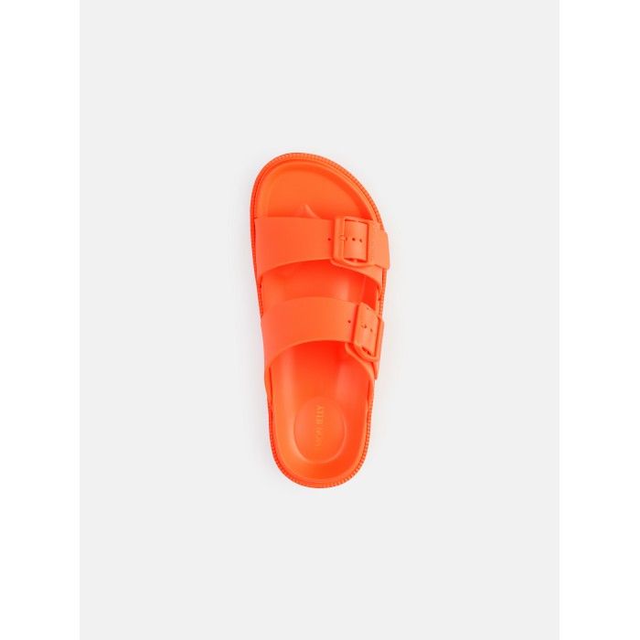 Sandlias Rasas Laranja com Fivelas Vegan Elise Orange Peel - 10023147