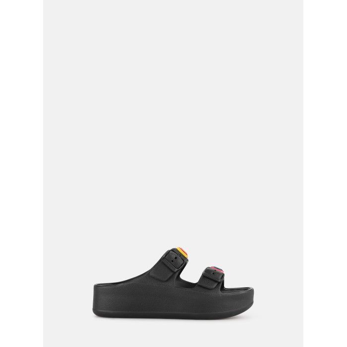 Lemon Jelly Sandals Buckles with Decorative Stones Laila Black - 10022982
