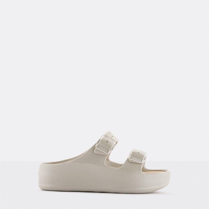 Sandlias Plataforma Cinzentas com Fivela Vegan Fenix Warm Grey - 10023124