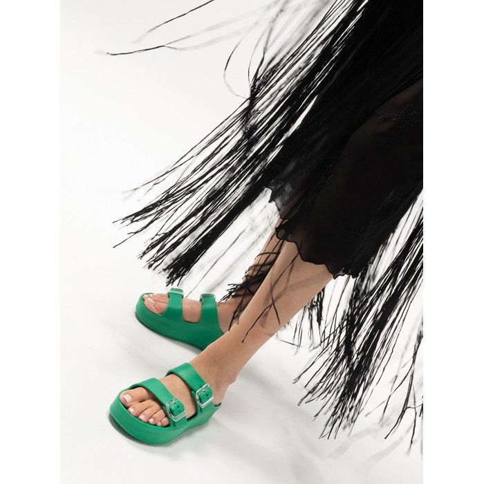 Lemon Jelly Sandals with Buckles Vegan Fenix Oasis Green - 10022925