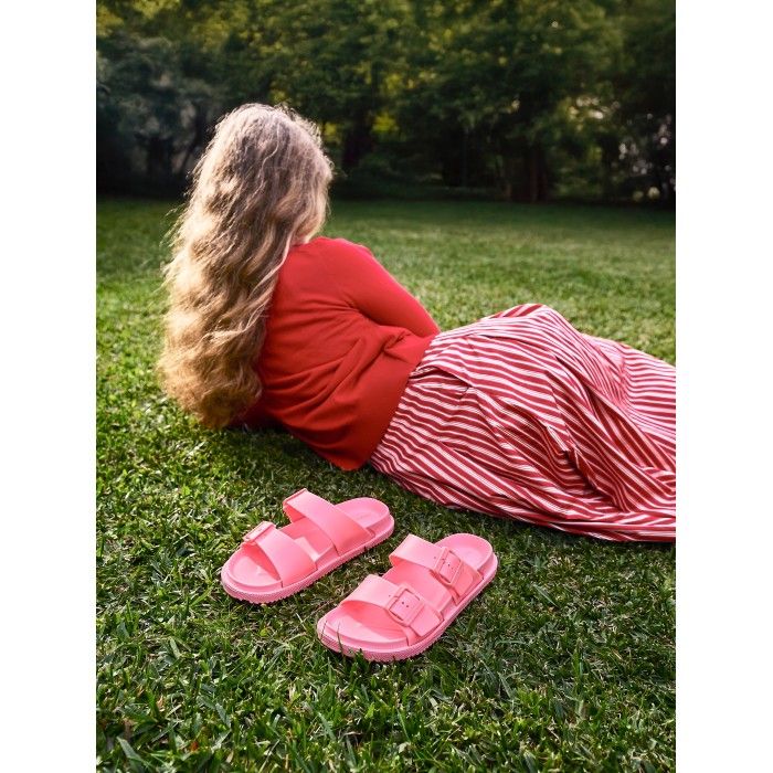 Lemon Jelly Sporty Sandals with Buckles Elise Flamingo Pink - 10023146