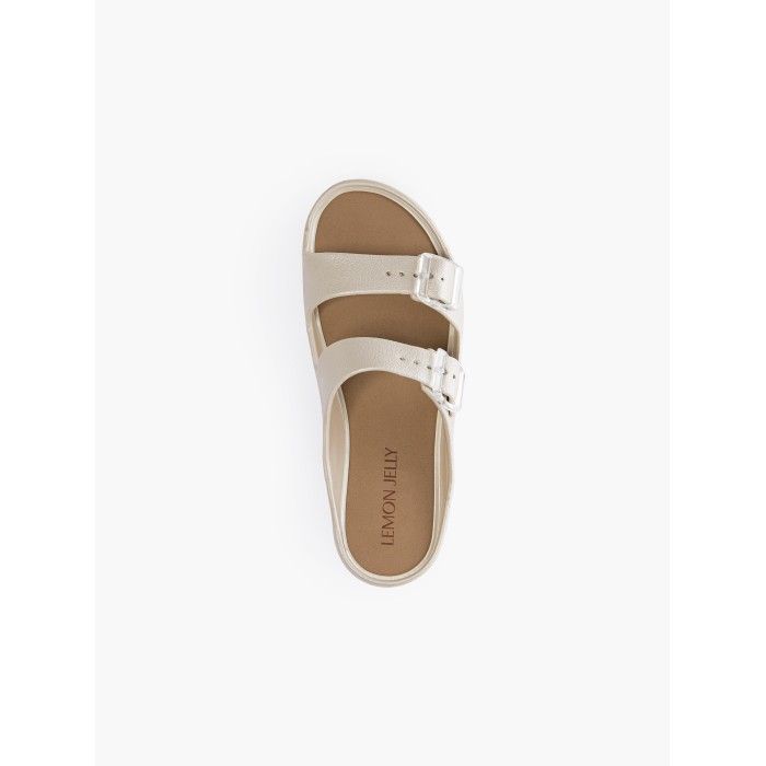 Sandlias Plataforma Cinzentas com Fivela Vegan Fenix Warm Grey - 10023124