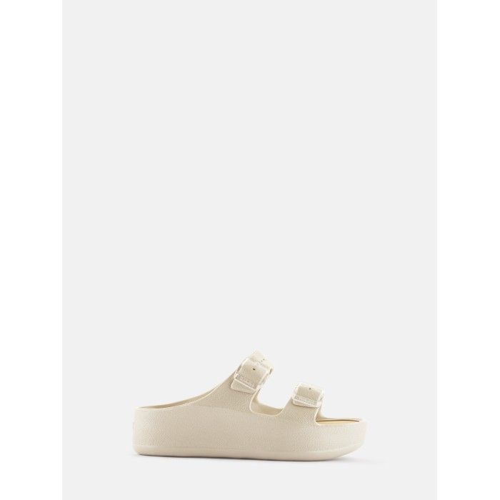 Sandlias Plataforma Cinzentas com Fivela Vegan Fenix Warm Grey - 10023124