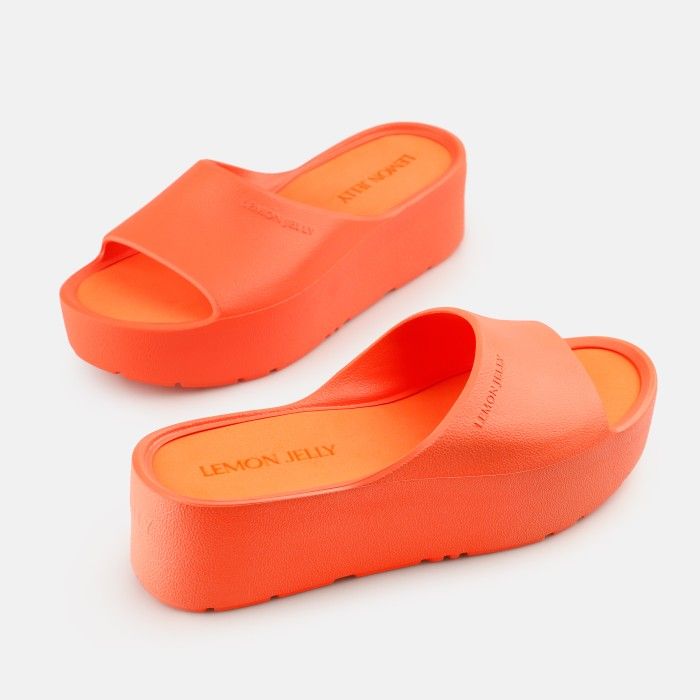 Lemon Jelly Platform Slides Vegan Sunny Orange Peel - 10022976