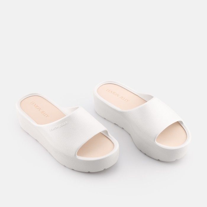 Lemon Jelly Platform Slides Vegan Sunny Pearl Metal - 10023098