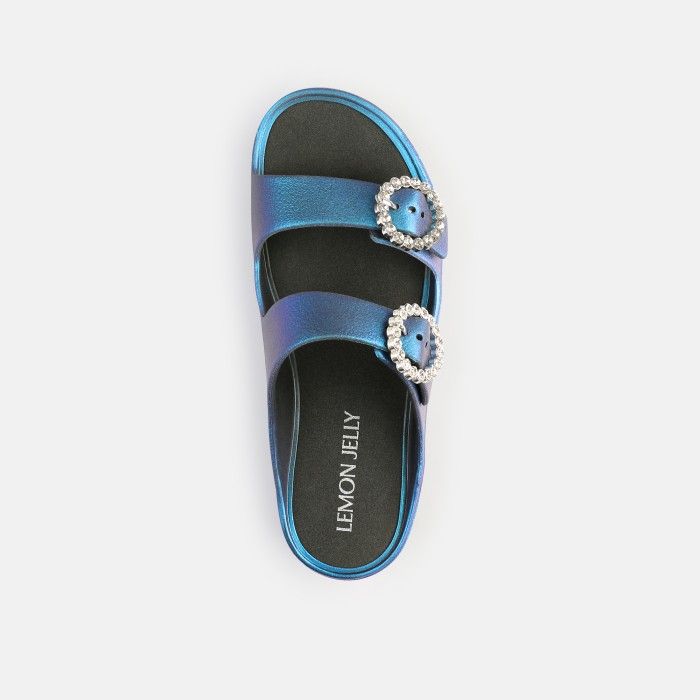 Lemon Jelly Sandals Buckles with Rivets Clea Pearl Blue - 10022936