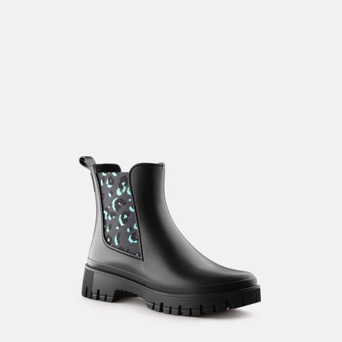 Lemon Jelly Rain Chelsea Ankle Boots with Pattern Alani Black - 10022984