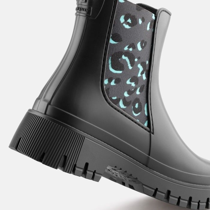 Lemon Jelly Rain Chelsea Ankle Boots with Pattern Alani Black - 10022984