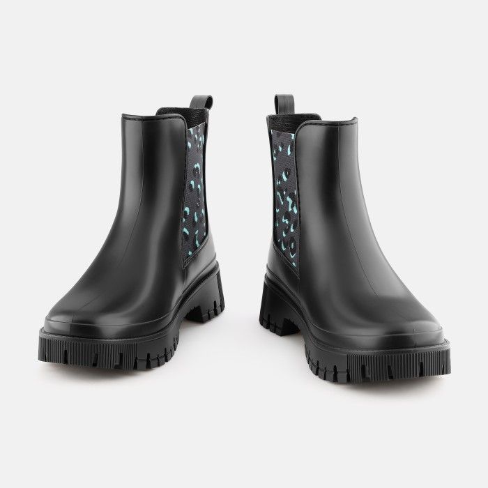 Lemon Jelly Rain Chelsea Ankle Boots with Pattern Alani Black - 10022984
