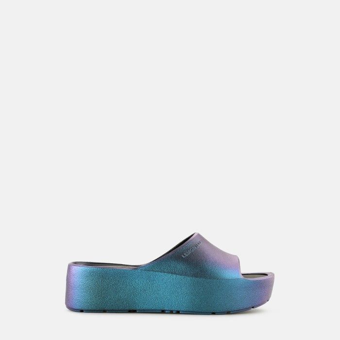 Chinelos Plataforma Brilhantes Azuis Vegan Elodie Pearl Blue - 10023026