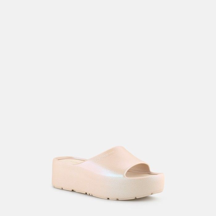 Chinelos Plataforma Brilhantes Beges Vegan Elodie Desert - 10023027