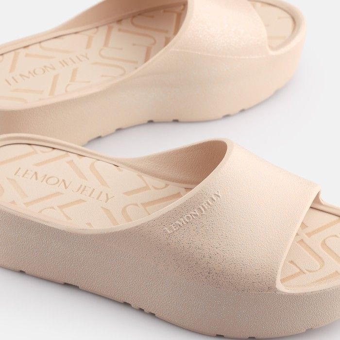 Lemon Jelly Metallic Slides Fiorella Desert Vegan - 10023119