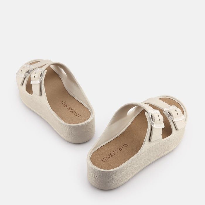 Sandlias Plataforma Cinzentas com Fivela Vegan Fenix Warm Grey - 10023124