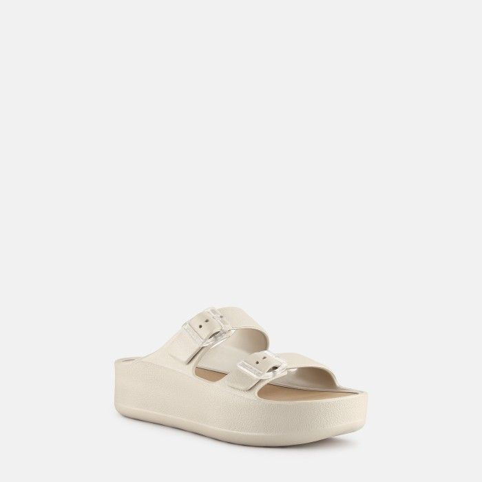 Sandlias Plataforma Cinzentas com Fivela Vegan Fenix Warm Grey - 10023124