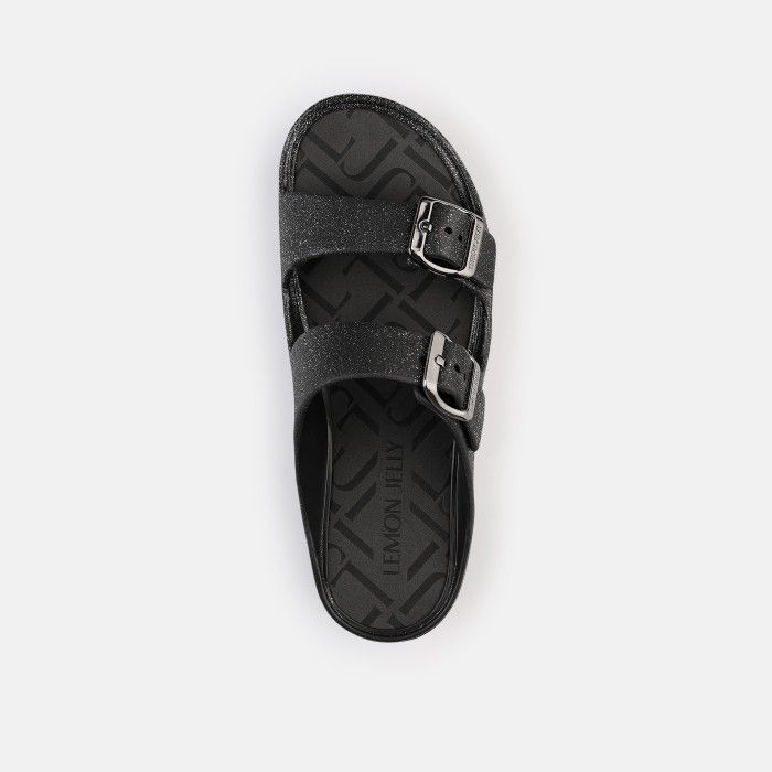 Sandlias Plataforma Pretas Metalizadas Vegan Giulietta Black - 10023128