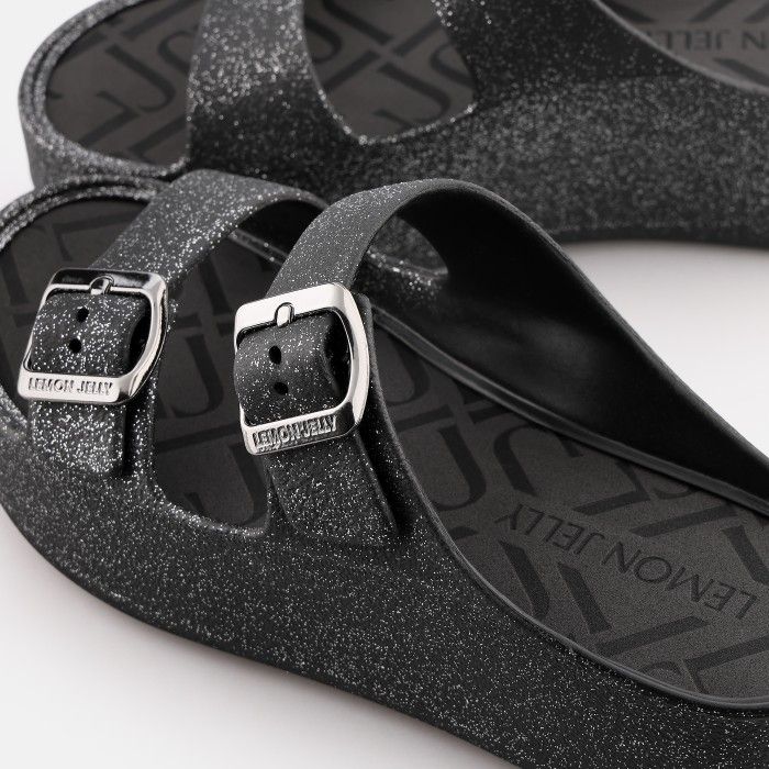 Sandlias Plataforma Pretas Metalizadas Vegan Giulietta Black - 10023128