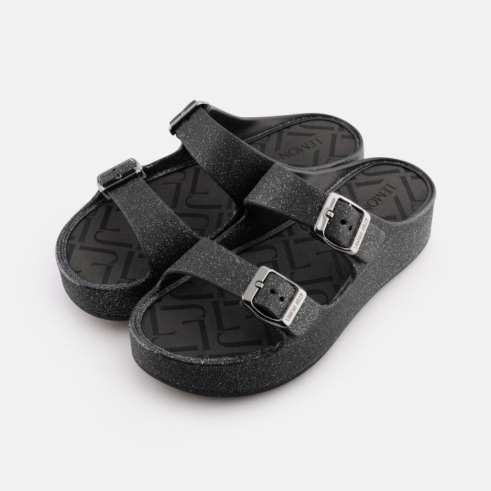 Sandlias Plataforma Pretas Metalizadas Vegan Giulietta Black - 10023128
