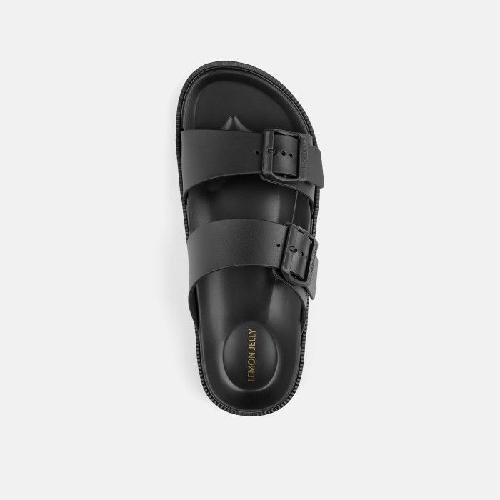 Lemon Jelly Sporty Sandals with Buckles Elise Black - 10023145