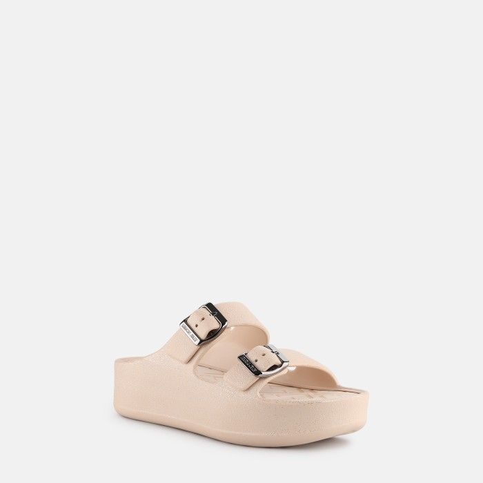 Sandlias Plataforma Beges Metalizadas Vegan Giulietta Desert - 10023130
