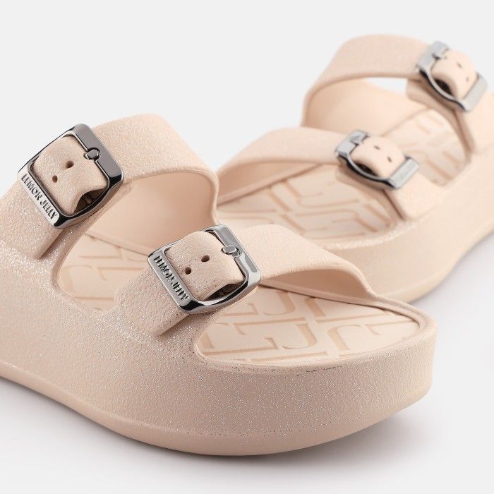 Sandlias Plataforma Beges Metalizadas Vegan Giulietta Desert - 10023130