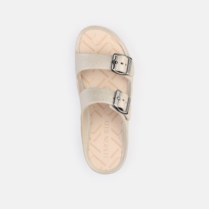 Sandlias Plataforma Cinzentas Metalizadas Vegan Giulietta Warm Grey - 10023129