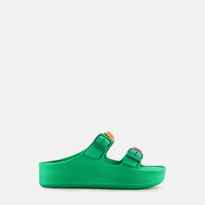 Lemon Jelly Sandals Buckles with Decorative Stones Laila Oasis Green - 10022983
