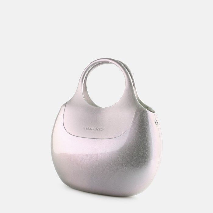 Mala Cinzento Brilhante de Mo com Ala Vegan Lili Black - 10022962