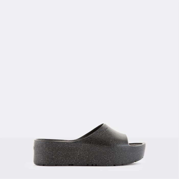 Lemon Jelly Metallic Slides Fiorella Black Vegan - 10023117
