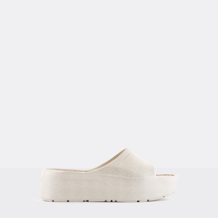 Lemon Jelly Metallic Slides Fiorella Warm Grey Vegan - 10023118