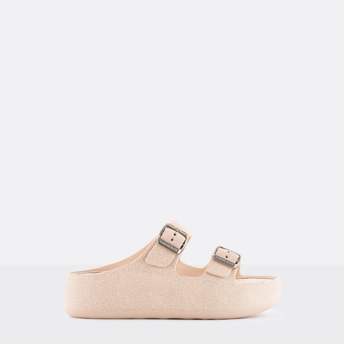 Sandlias Plataforma Beges Metalizadas Vegan Giulietta Desert - 10023130