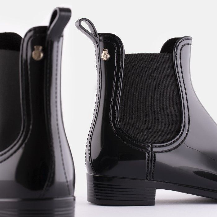 Lemon Jelly Rain Chelsea Ankle Boots Vegan Comfy Black - 10023100