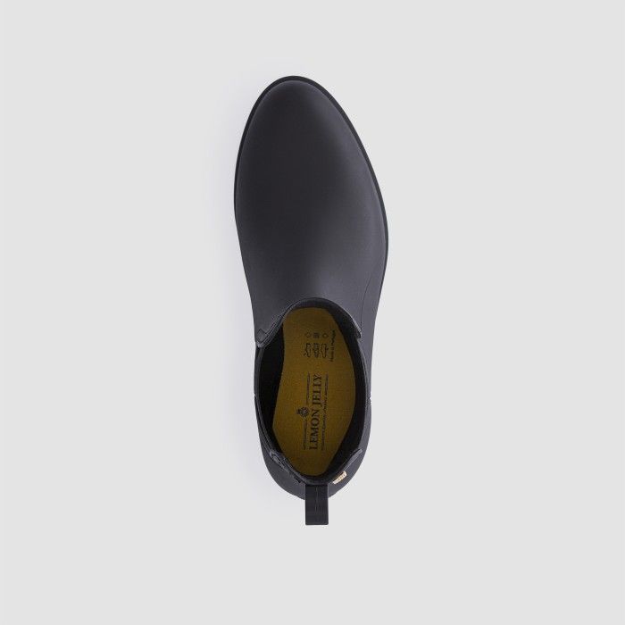 Lemon Jelly Vegan Black Matte Chelsea Rain Ankle Boots Splash Black - 10023667