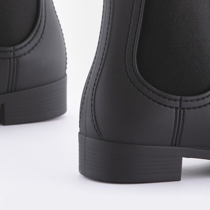 Lemon Jelly Vegan Black Matte Chelsea Rain Ankle Boots Splash Black - 10023667