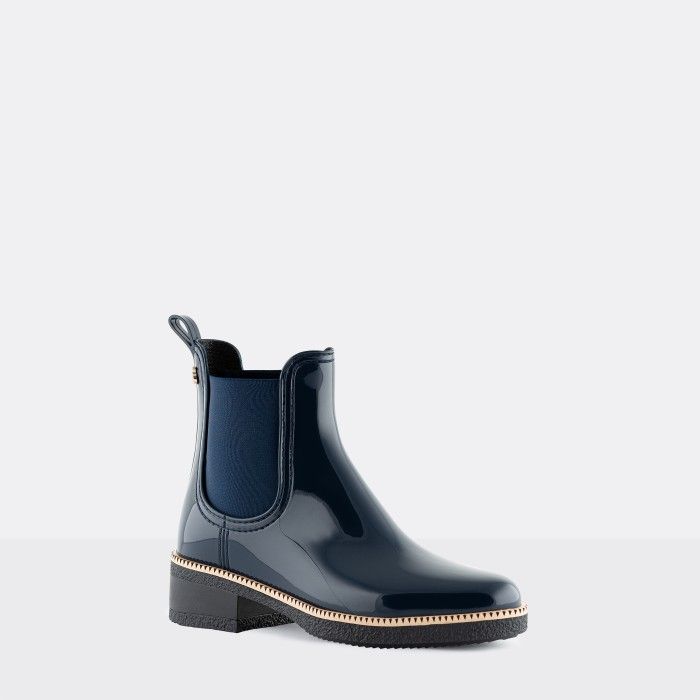 Lemon Jelly Botins de Chuva com Salto Azuis Vegan Ava Naval - 10023410