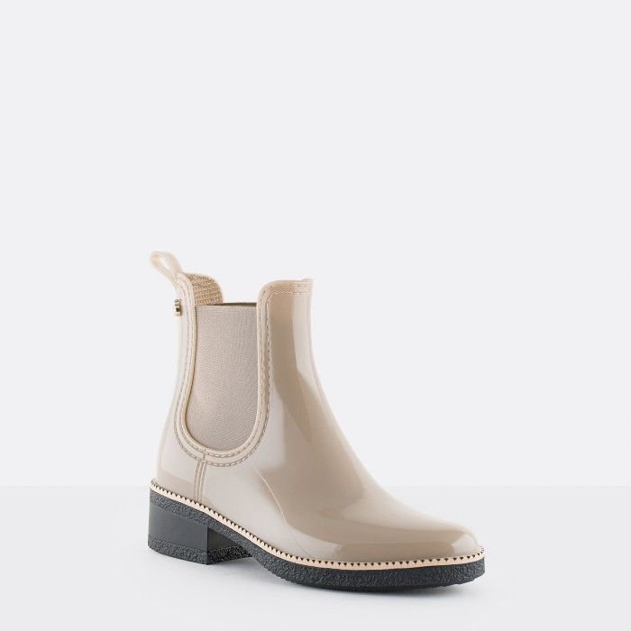 Beige Chelsea Ankle Boots with Heel Ava Dusty Nude Lemon Jelly - 10023514