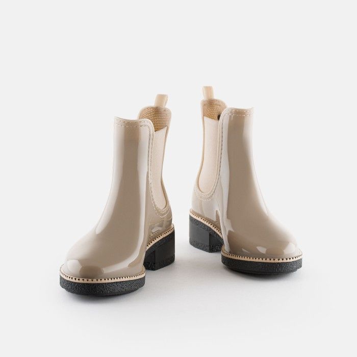 Beige Chelsea Ankle Boots with Heel Ava Dusty Nude Lemon Jelly - 10023514